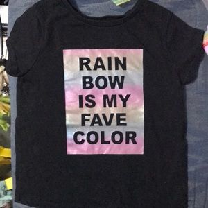 Garaninals 4t girls rainbow is my favorite color black tshirt